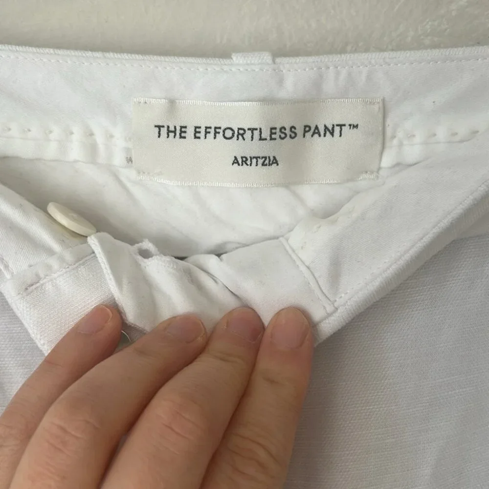 Aritzia White High-Waist Wide-Leg Linen Pants
